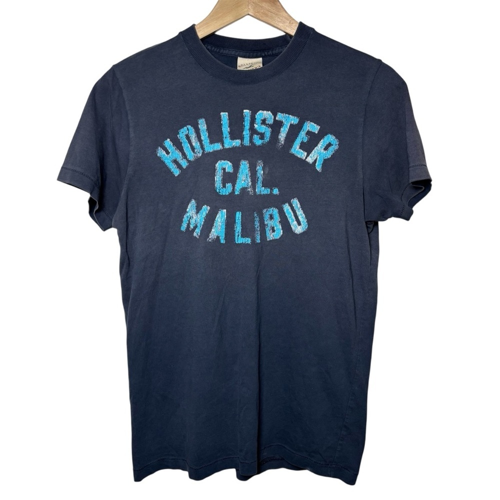 Vintage Y2K Hollister T-Shirt Top Women's Small Blue Logo Surf Preppy Malibu 90s